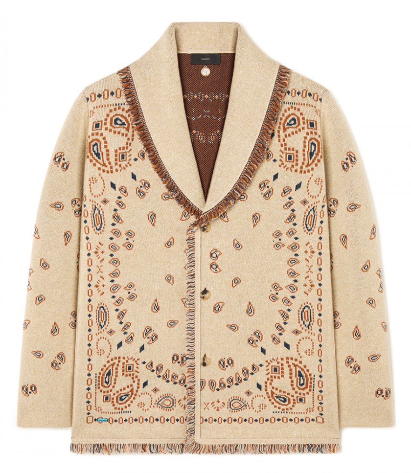 ALANUI - BANDANA JACQUARD CARDIGAN
