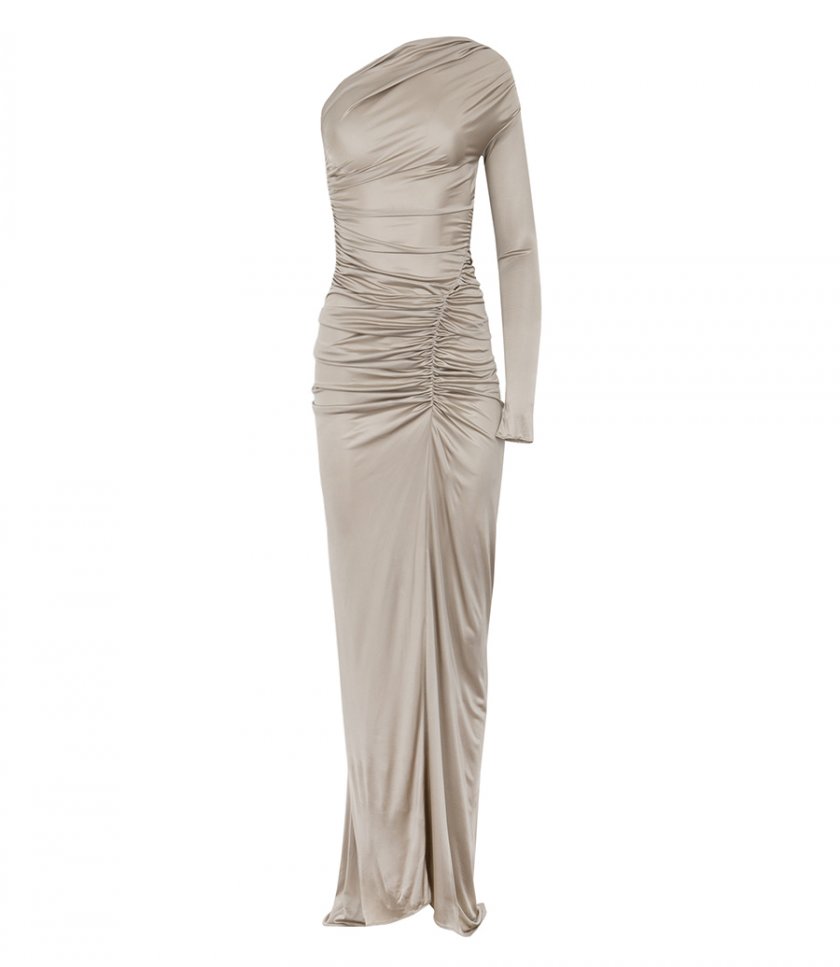 CLOTHES - ONE SLEEVE RUCHED GOWN DRESS