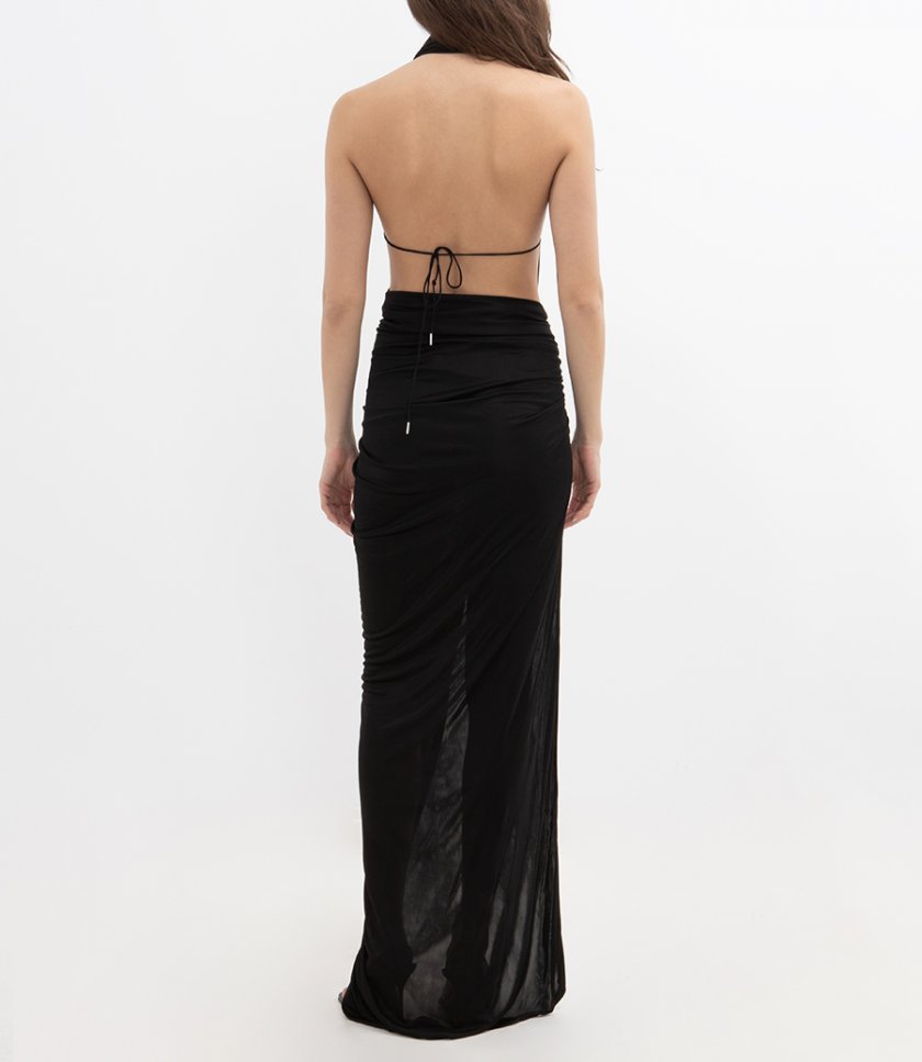 OPEN DRAPED GOWN DRESS