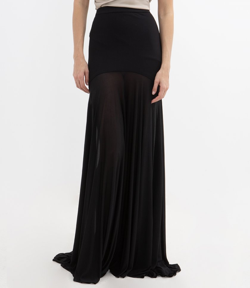 LONG GODET SKIRT