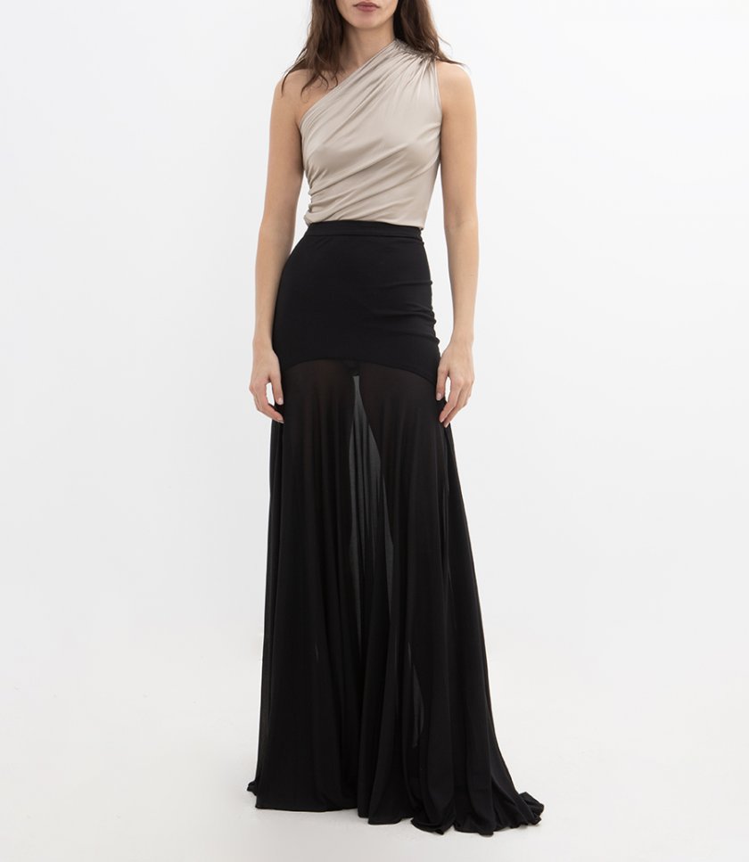 LONG GODET SKIRT