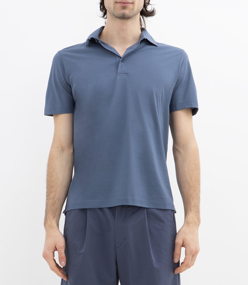 JERSEY CREPE POLO SHIRT