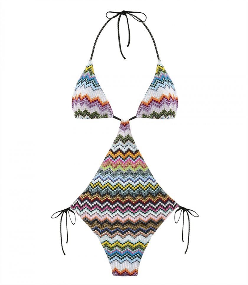 CLOTHES - PIXEL EFFECT ZIGZAG PATTERN ONE PIECE