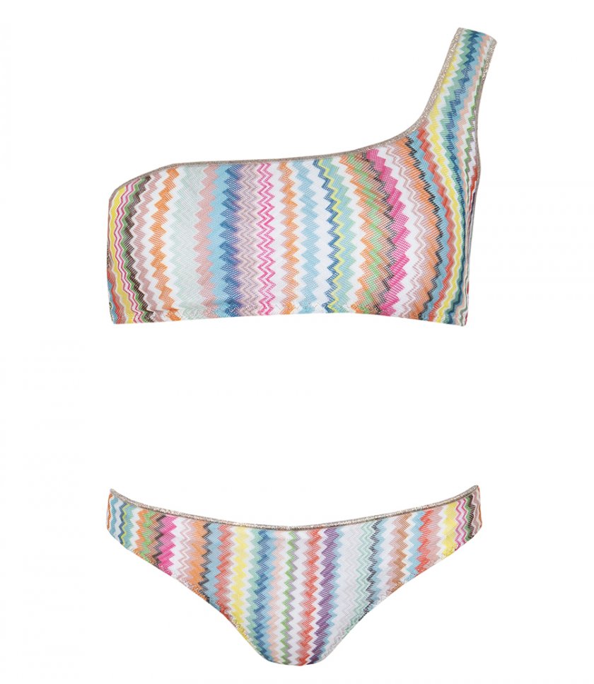 CLOTHES - ZIGZAG PATTERN ONE-SHOULDER BIKINI