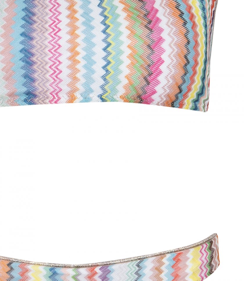 ZIGZAG PATTERN ONE-SHOULDER BIKINI
