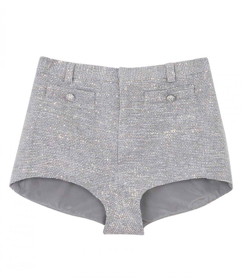 SEQUIN TWEED SHORTS