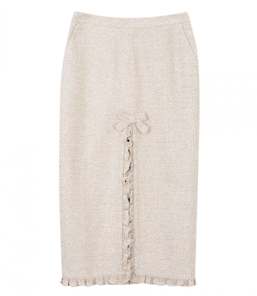 SEQUIN TWEED MIDI SKIRT