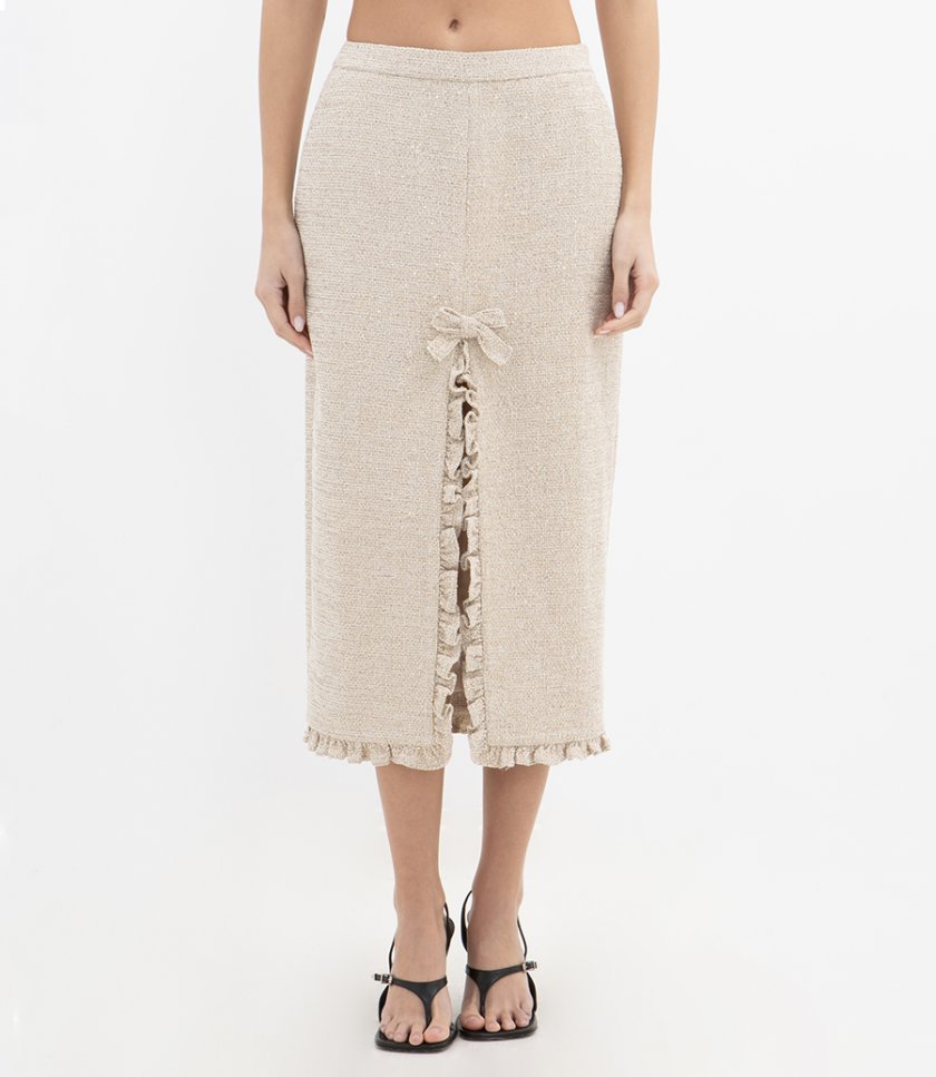 SEQUIN TWEED MIDI SKIRT