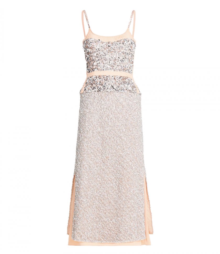 CLOTHES - CHIFFON DRESS WITH SILVER SEQUINS