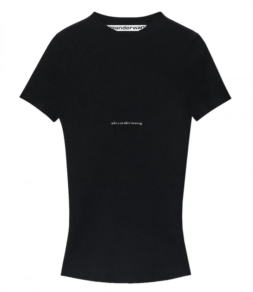 ALEXANDER WANG - JACQUARD LOGO SS CREWNECK