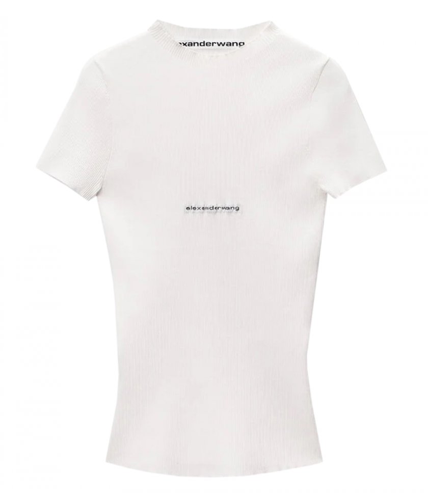 ALEXANDER WANG - JACQUARD LOGO SS CREWNECK