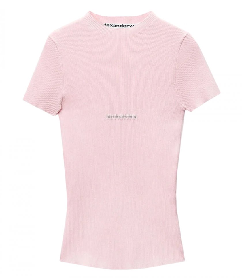 ALEXANDER WANG - JACQUARD LOGO SS CREWNECK