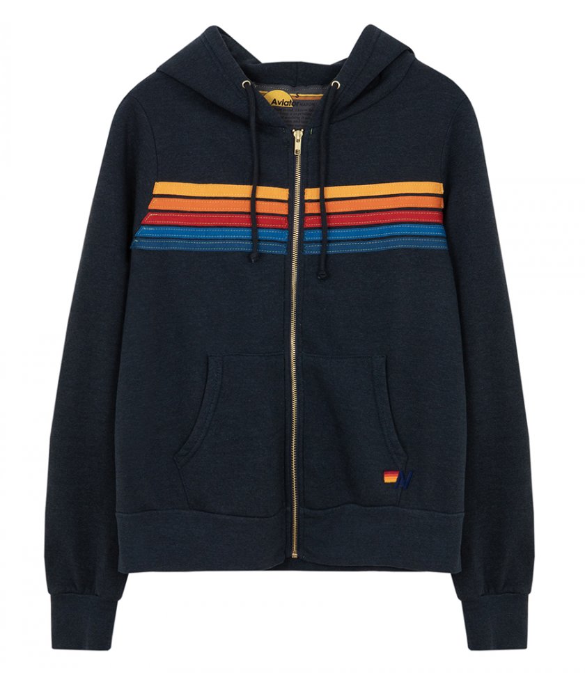 CLOTHES - 5 STRIPE ZIP HOODIE
