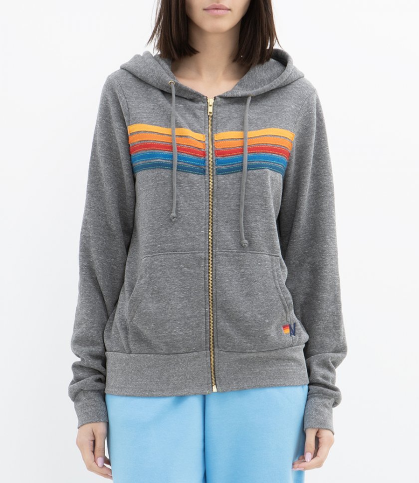 5 STRIPE ZIP HOODIE