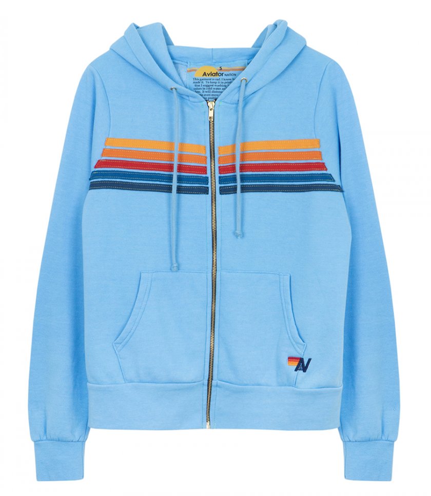 HOODIES - 5 STRIPE ZIP HOODIE
