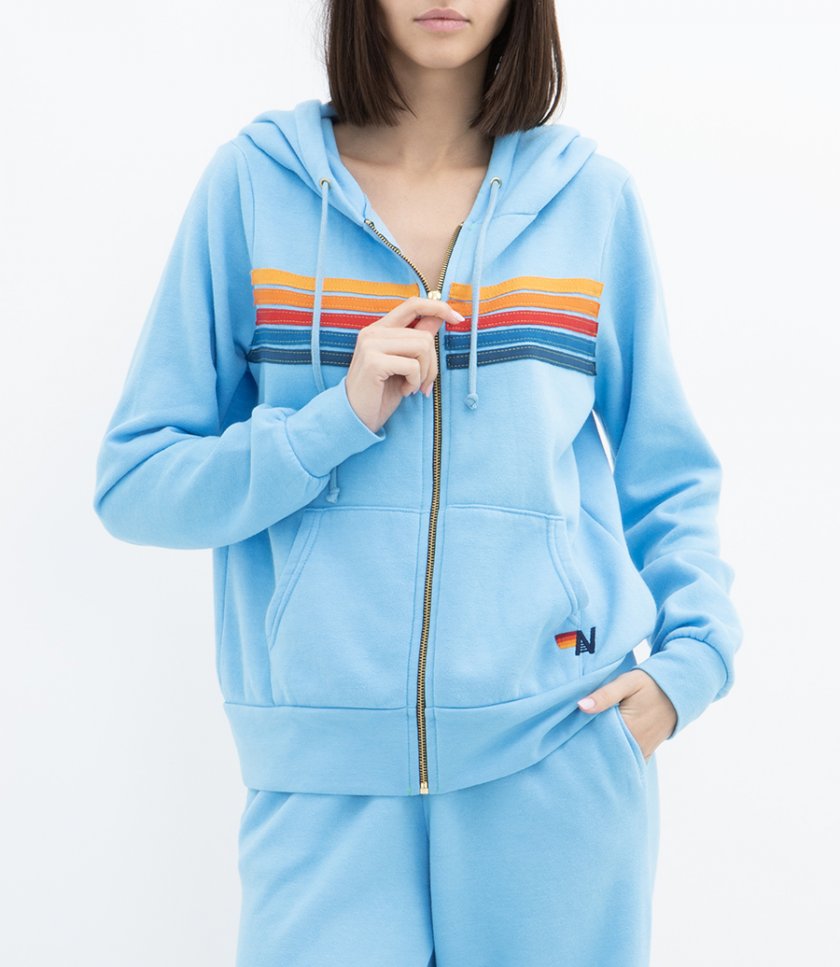 5 STRIPE ZIP HOODIE