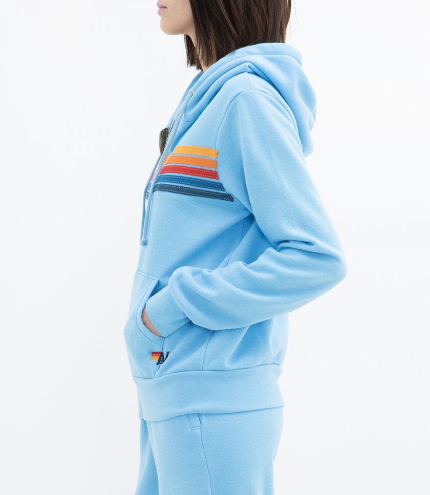5 STRIPE ZIP HOODIE