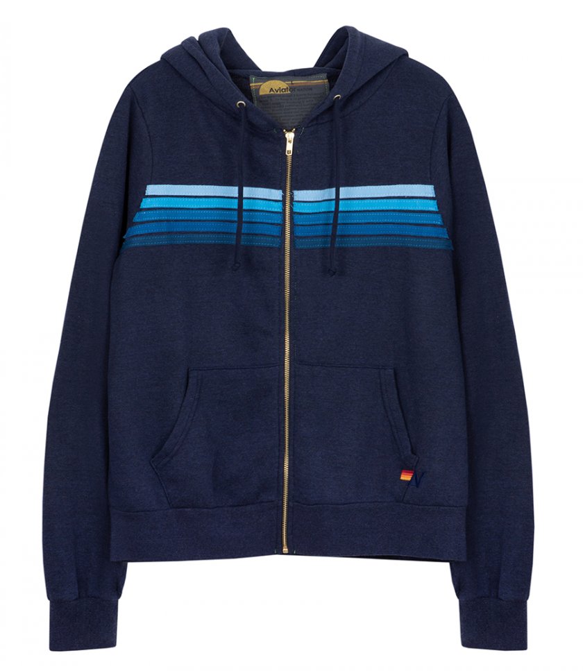 HOODIES - 5 STRIPE ZIP HOODIE