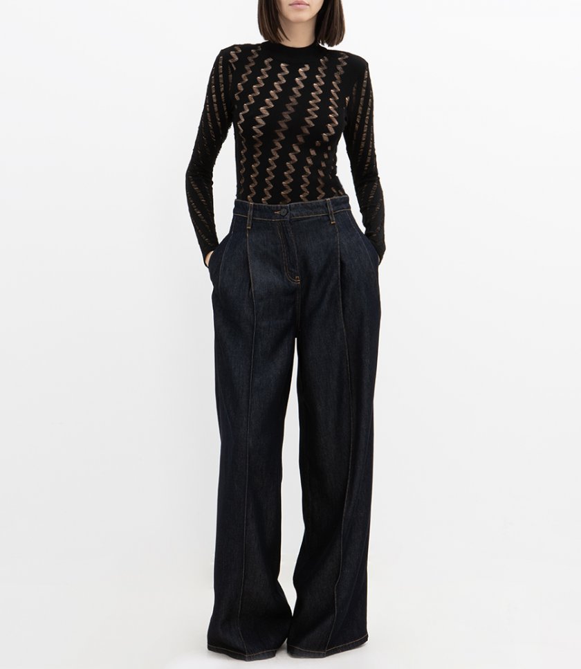 WIDE-LEG DENIM PANTS