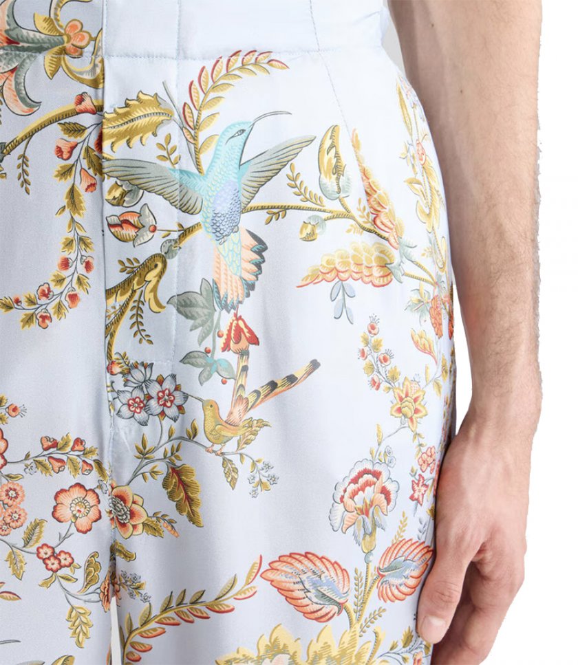 PLACED FLORA AND FAUNA PRINT TROUSER