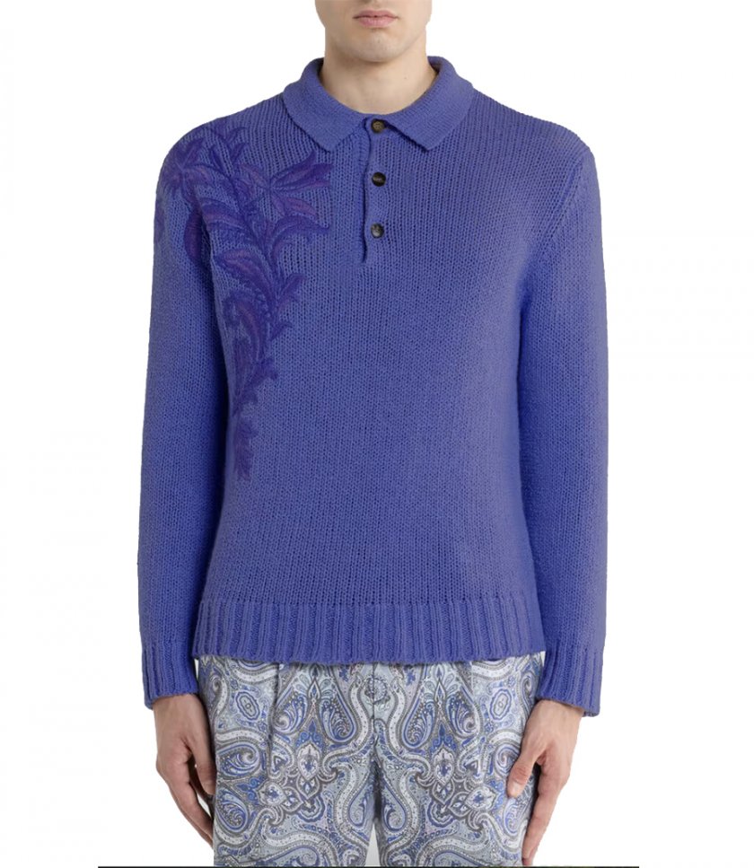 KNITTED POLO L/S