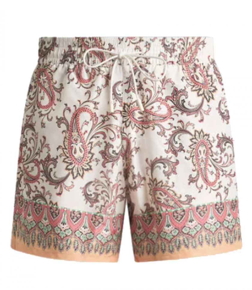 CLOTHES - LEAFY PAISLEY PRINT SWIM SHORTS