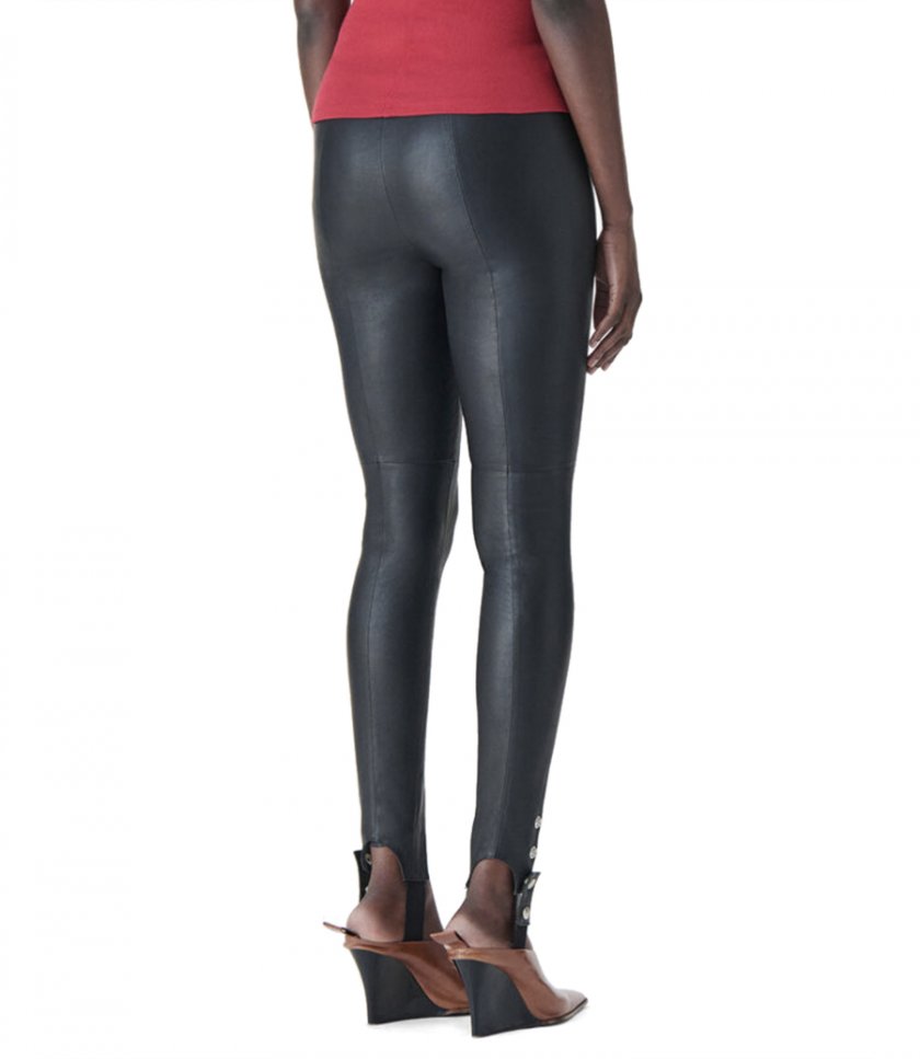 LEATHER TAPERED LEGGINGS