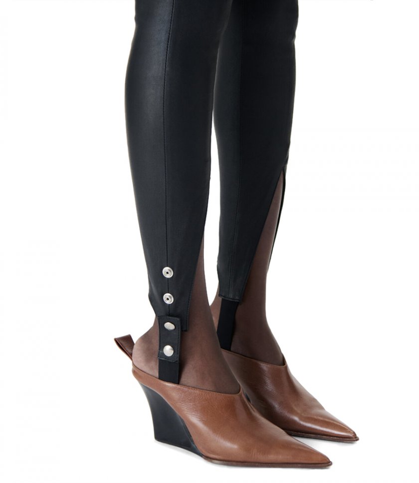 LEATHER TAPERED LEGGINGS