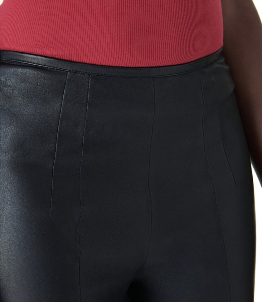 LEATHER TAPERED LEGGINGS
