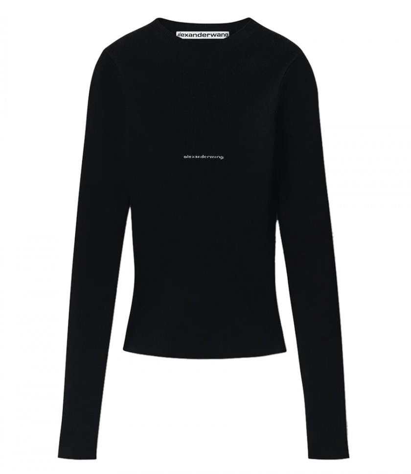 ALEXANDER WANG - KNIT LOGO L/S TOP
