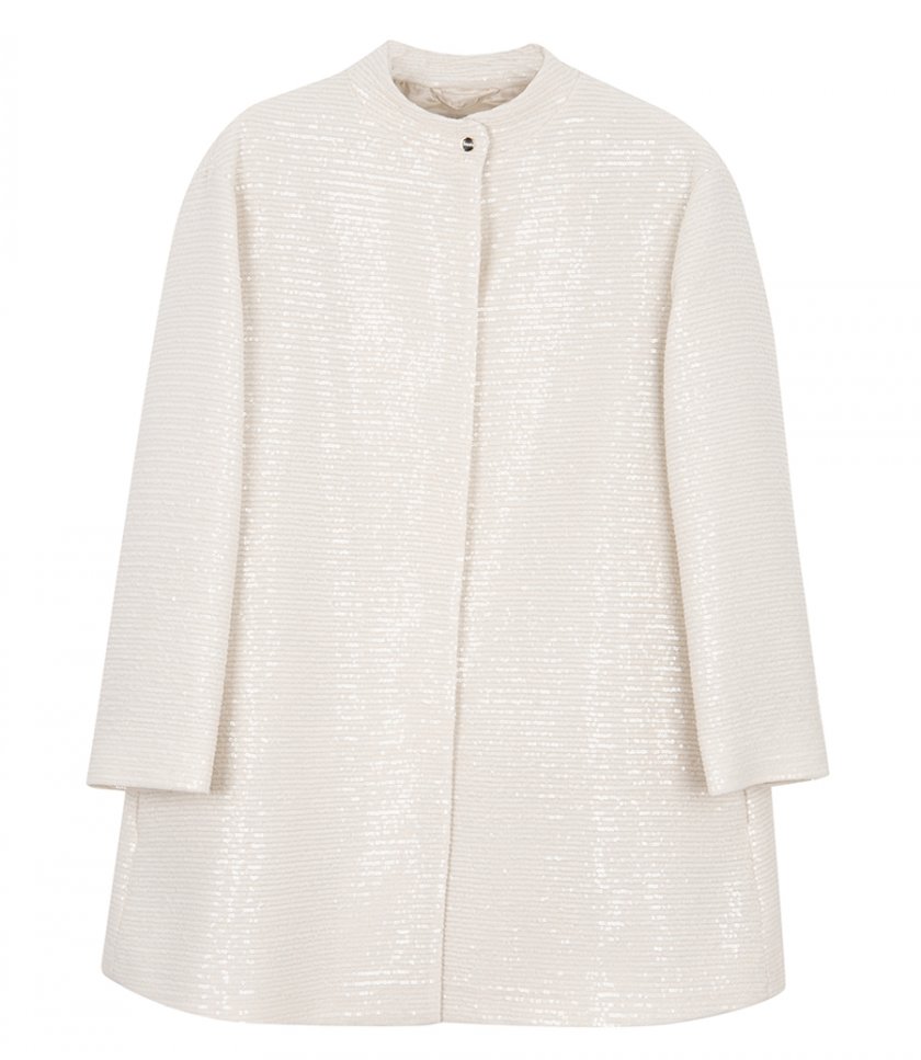 JACKETS - COAT IN VEILED SEQUINS