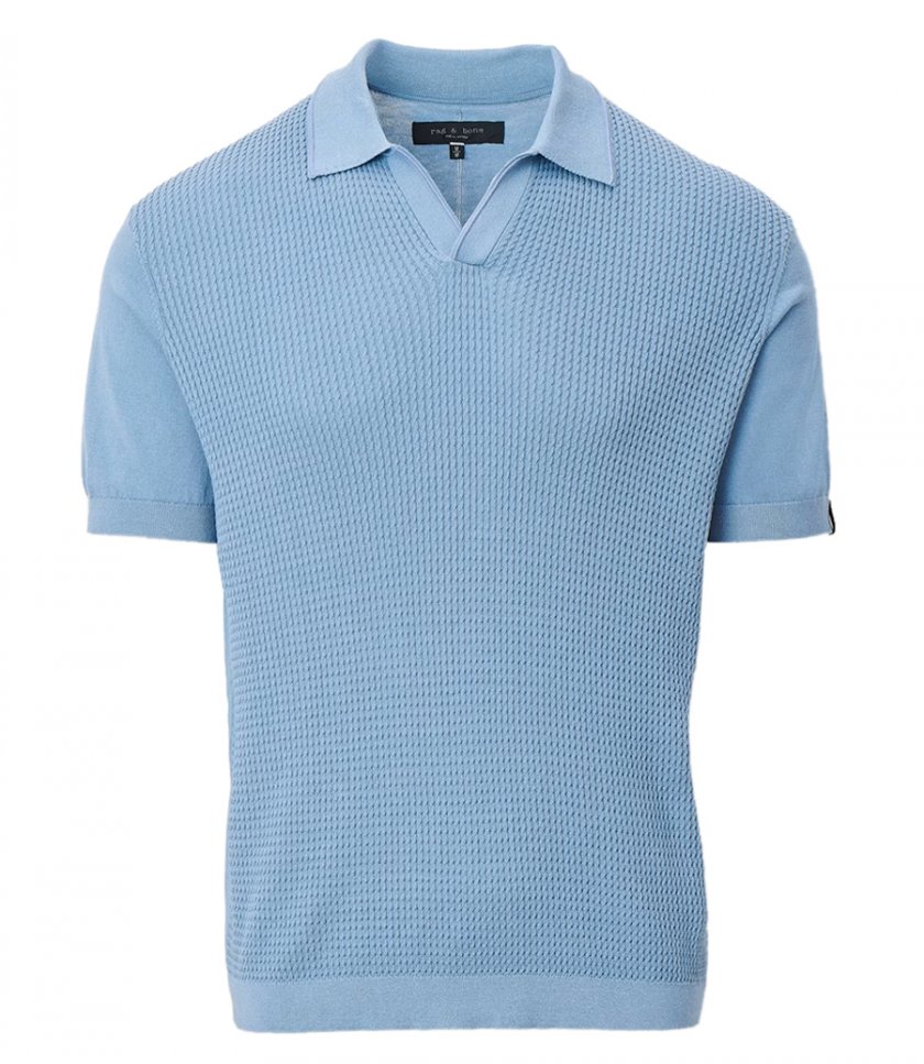RAG & BONE - SAXON SILK BLEND JOHNNY POLO