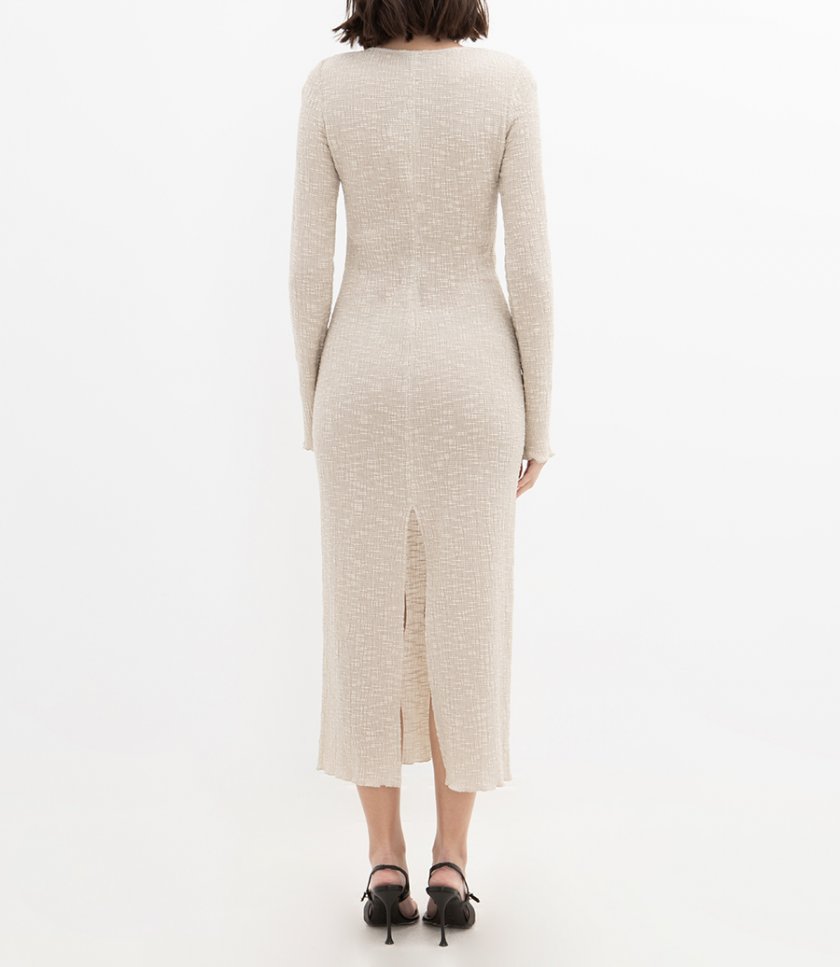 LONG SLEEVE CREPE MAXI DRESS