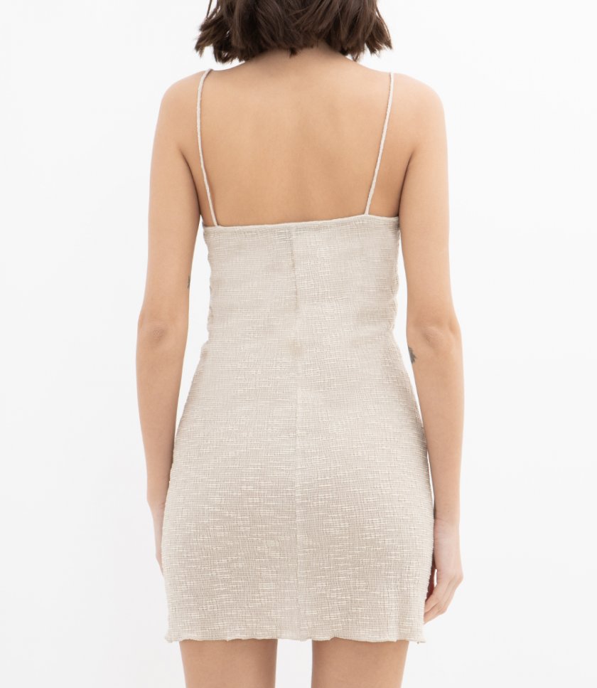 SLEEVLESS CREPE MINI DRESS