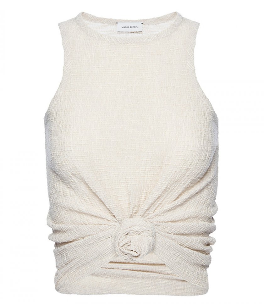 CLOTHES - KNOTTED RIBBED CREPE TANK TOP
