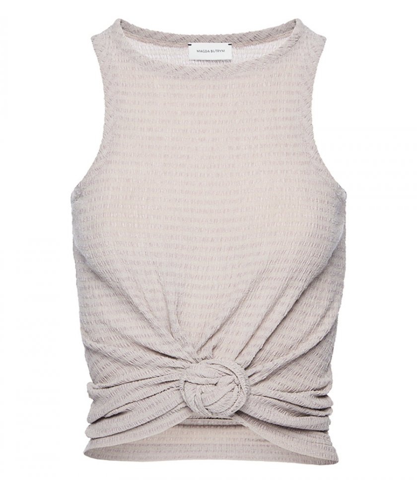 CLOTHES - KNOTTED RIBBED CREPE TANK TOP