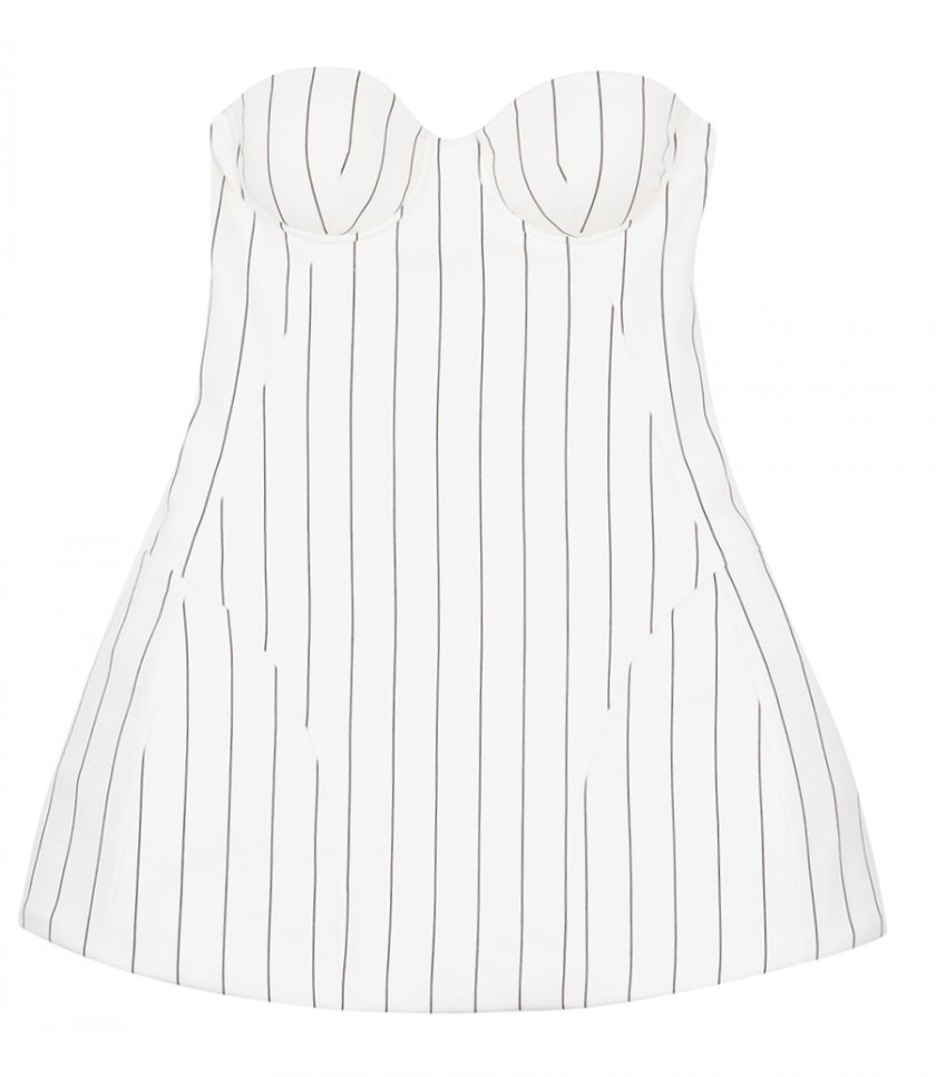 GIUSEPPE DI MORABITO - STRAPLESS PINSTRIPE SHORT DRESS