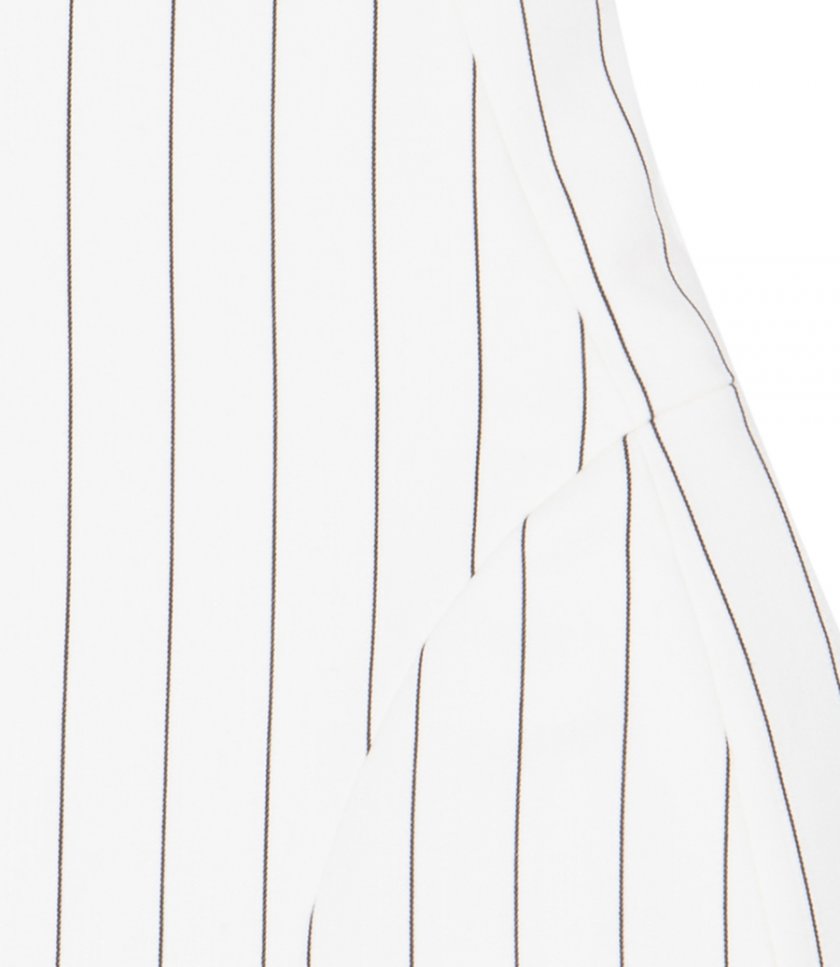 STRAPLESS PINSTRIPE SHORT DRESS