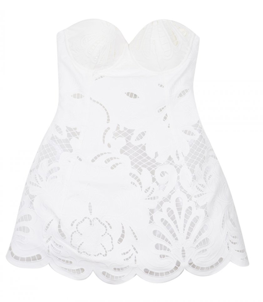 GIUSEPPE DI MORABITO - STRAPLESS LACE SHORT DRESS