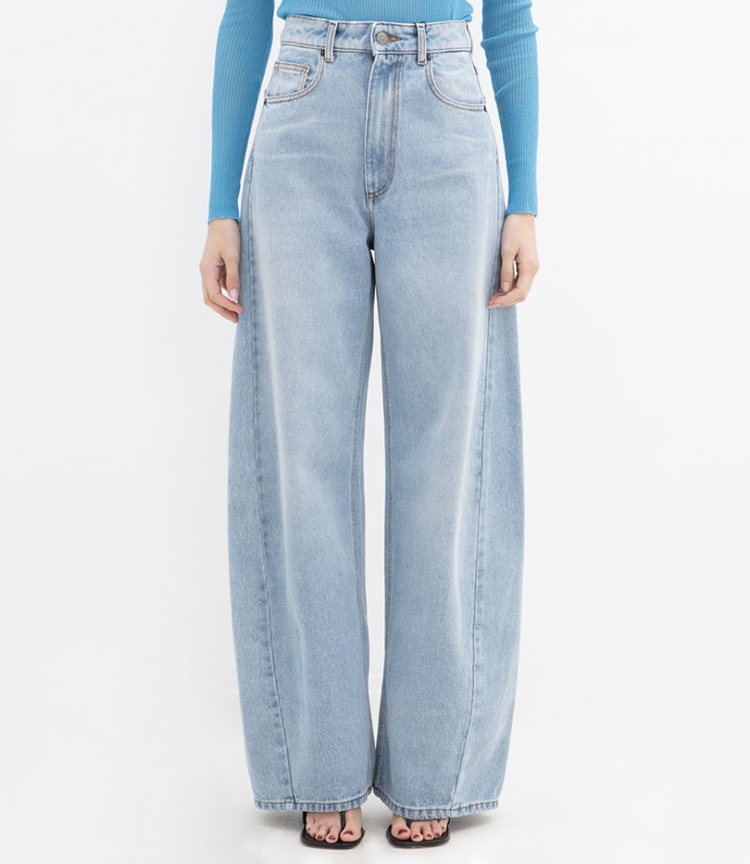 WIDE LEG DENIM TROUSERS