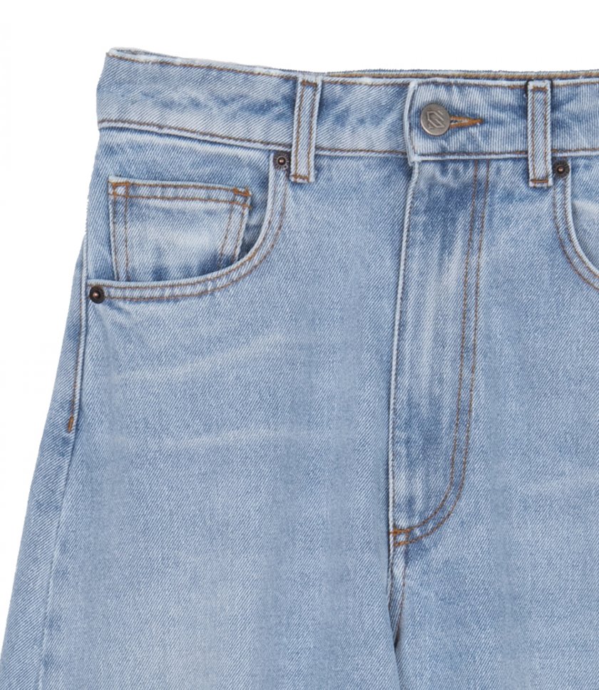 WIDE LEG DENIM TROUSERS