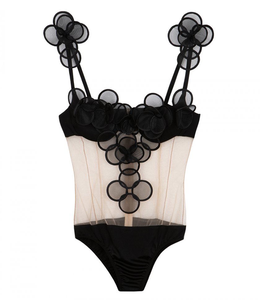 DAVID KOMA - 3D FLOWER EMBROIDERED BODYSUIT