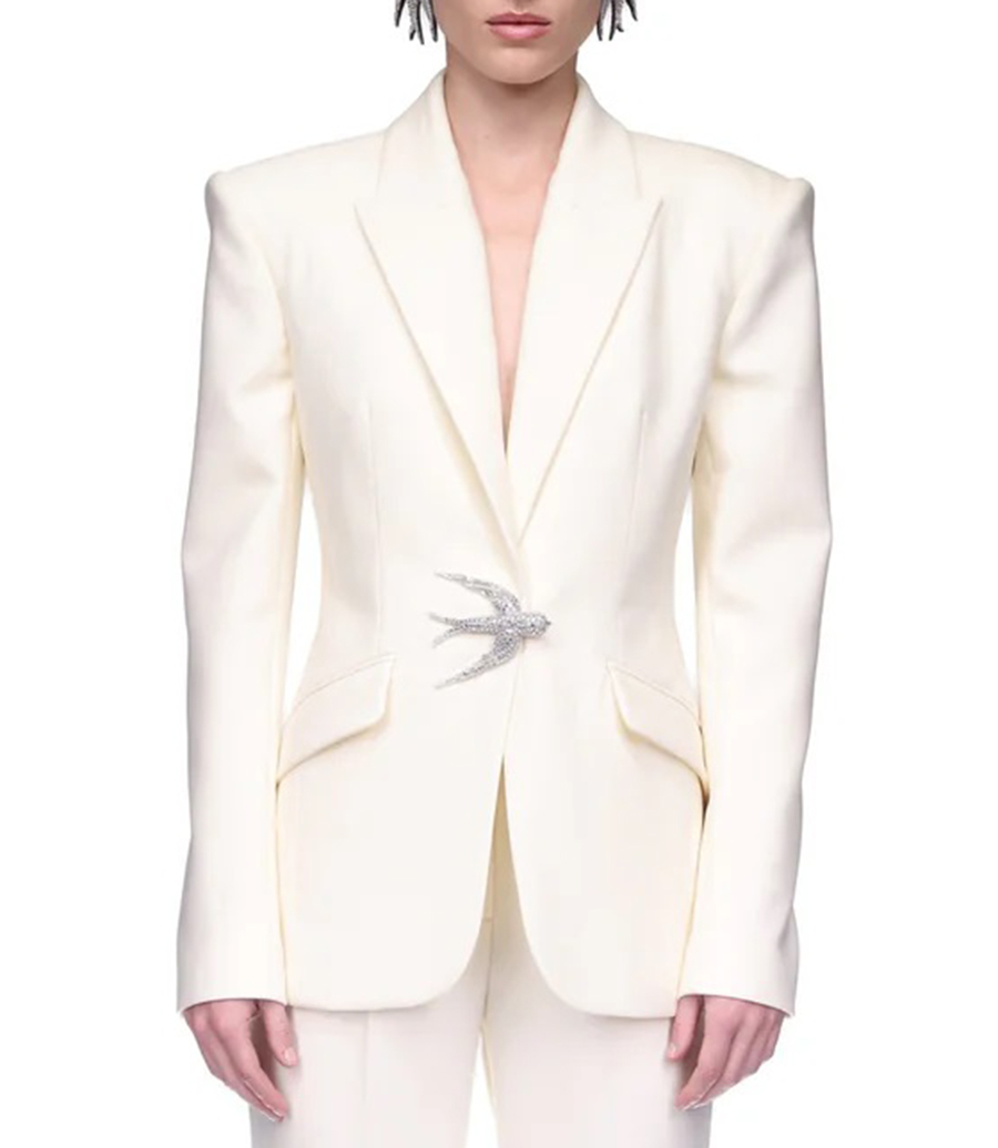 TAILORED JACKET WITH SWALLOW BIRD EMBR