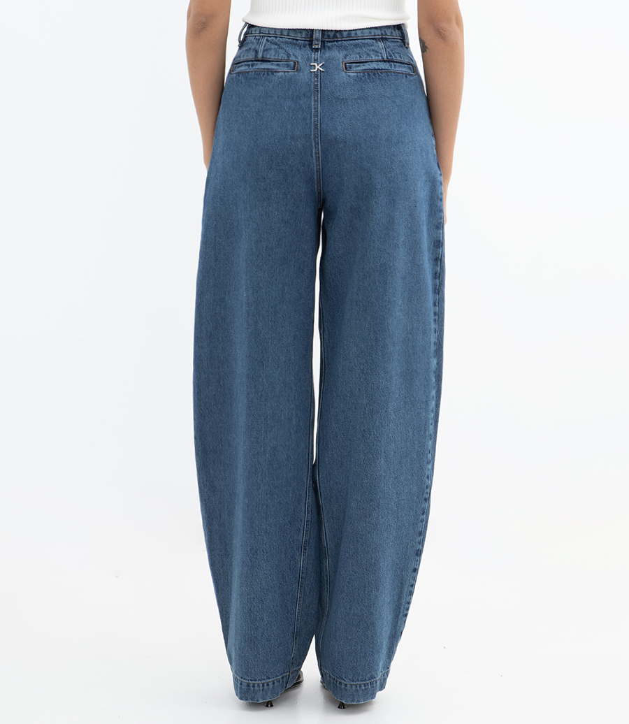 WIDE LEG DENIM TROUSERS