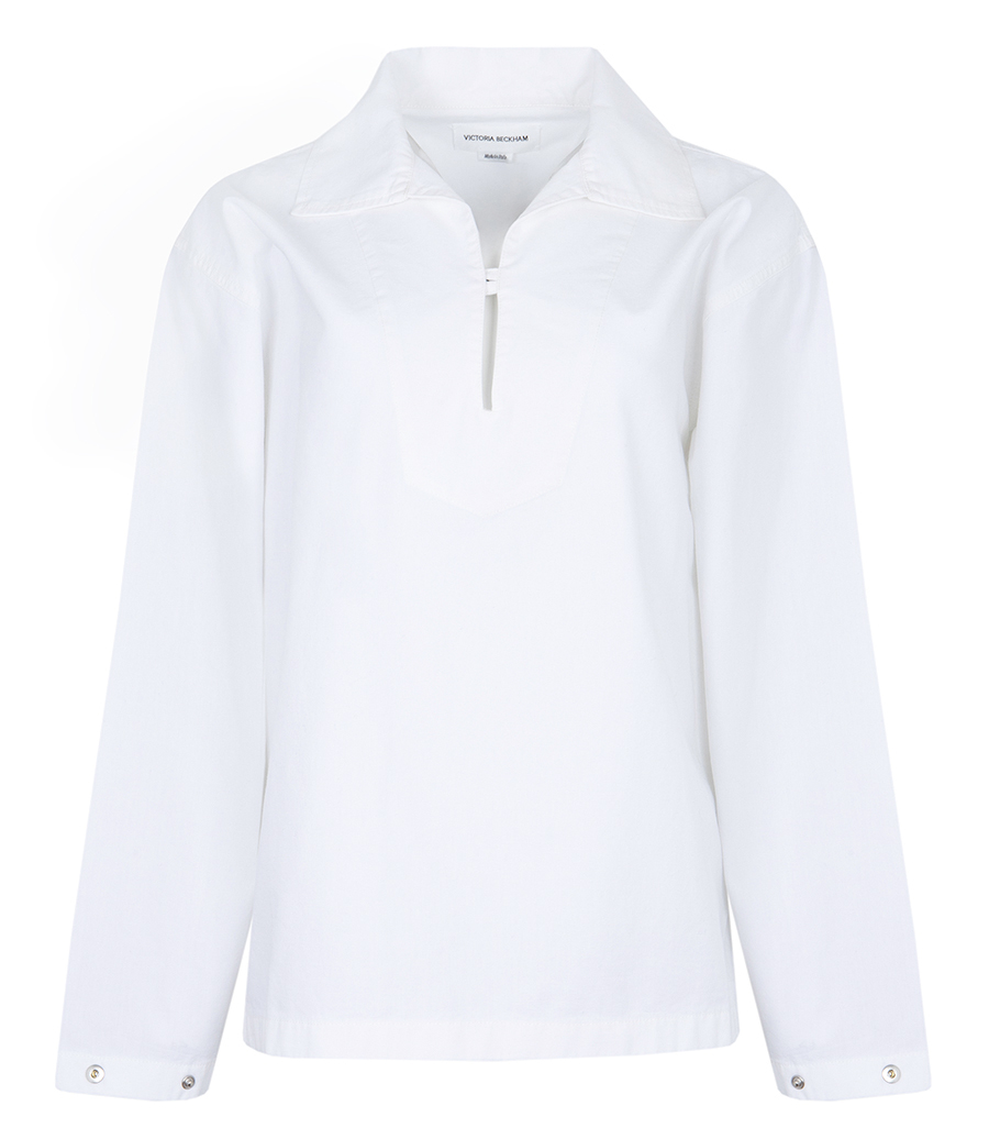 VICTORIA BECKHAM - TAB DETAIL DENIM TOP