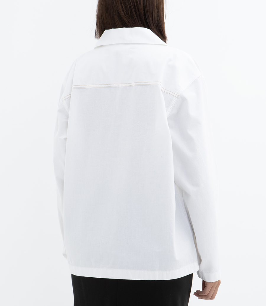 TAB DETAIL DENIM TOP