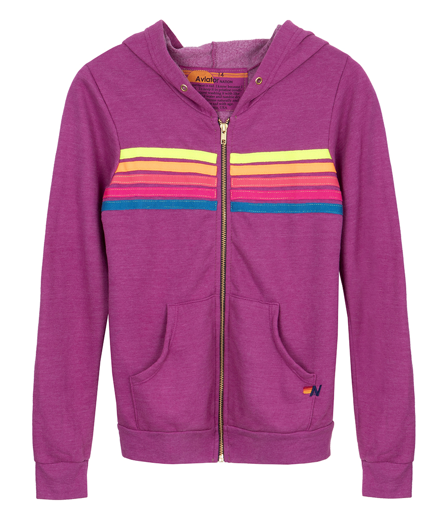 AVIATOR NATION - KIDS 5 STRIPE KIDS HOODIE