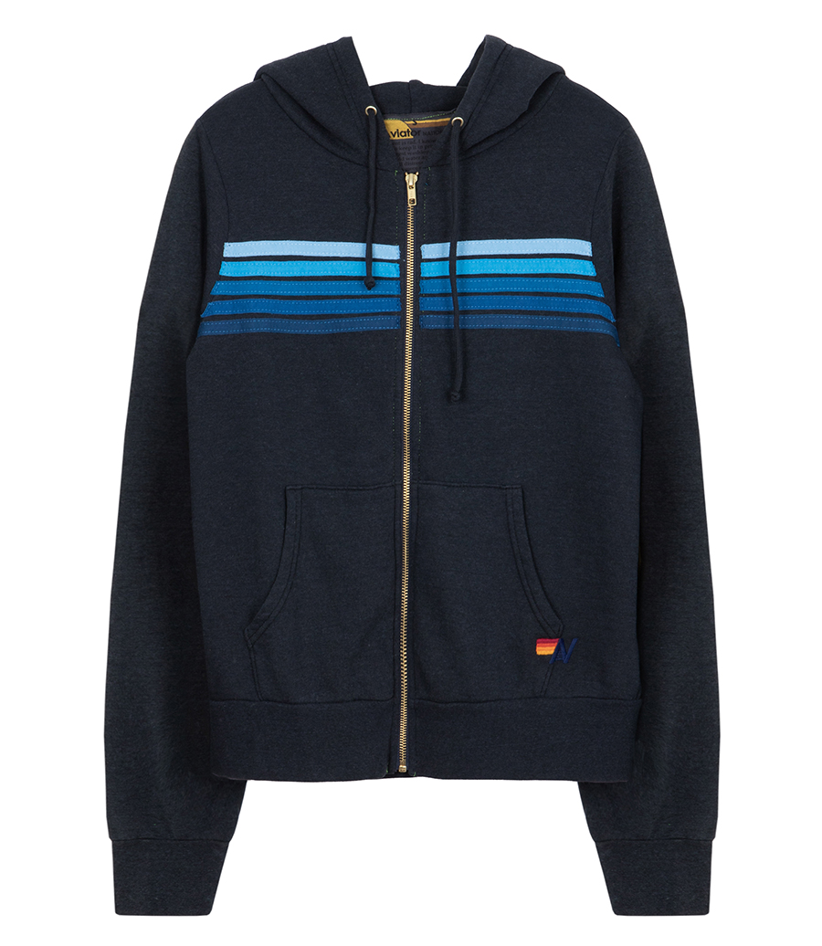 AVIATOR NATION - 5 STRIPE ZIP HOODIE