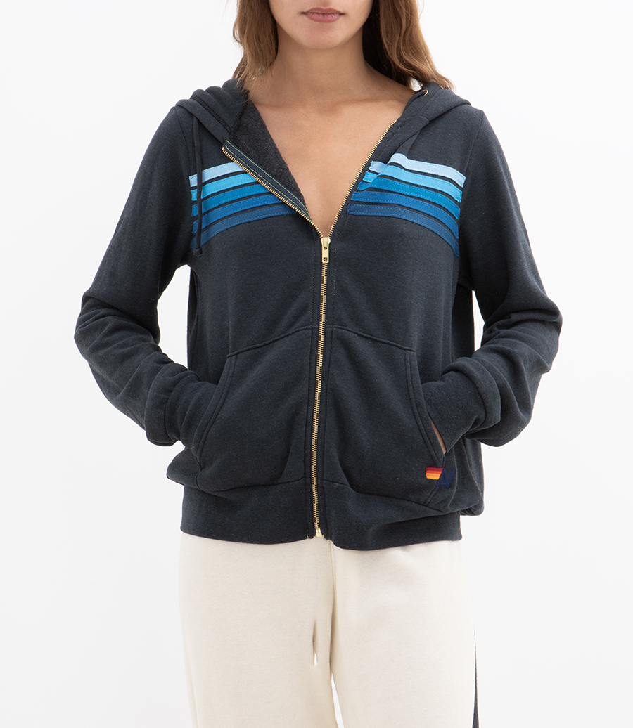 5 STRIPE ZIP HOODIE