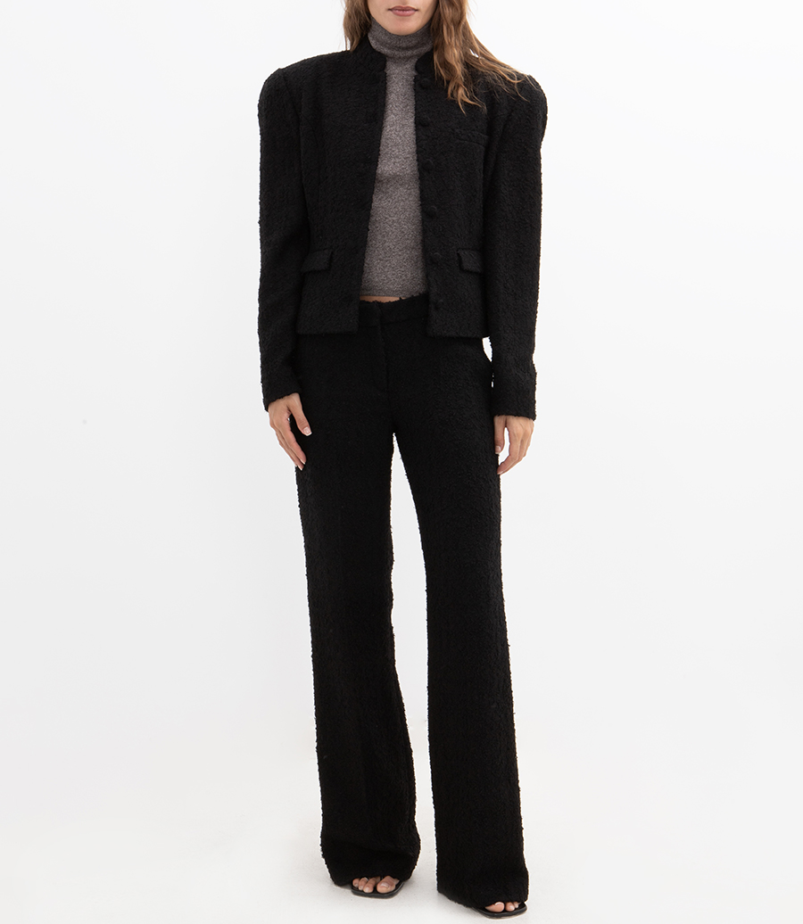 FLARED TAILORED BOUCLE TROUSERS